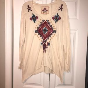 JW Los Angeles long sleeve threaded top size M